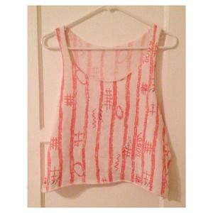 90s print crop tank top