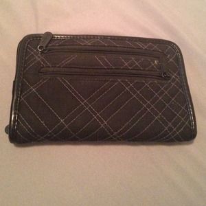 Black and white stitched wallet