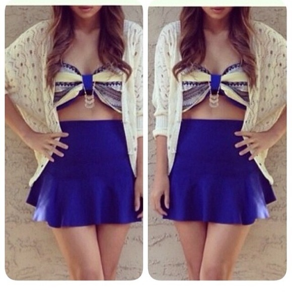 Denim twill bow top
