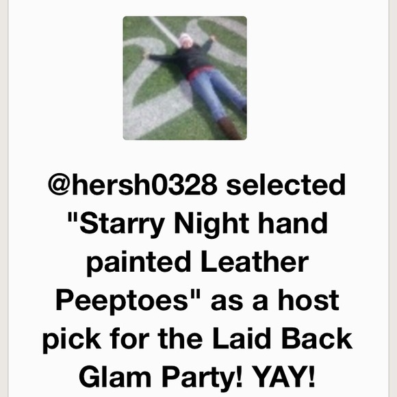 🎨🎉2x HP Starry hand painted Leather Peeptoes - Picture 3 of 4