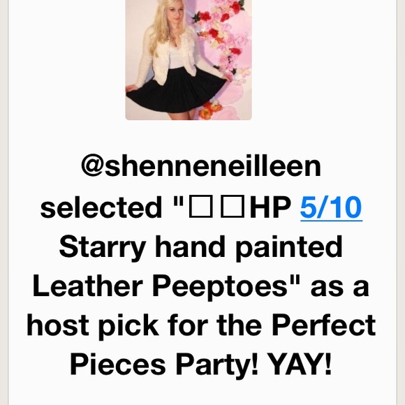 🎨🎉2x HP Starry hand painted Leather Peeptoes - Picture 4 of 4