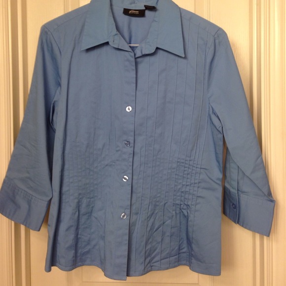 Sale!💥Blue Top with Pleats - Picture 1 of 4