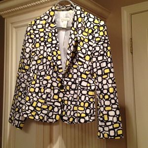 Kim Rogers 10Petite Jacket. Yellow/white/ black