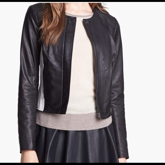 ❌S O L D  white/black stitch detail leather jacket - Picture 2 of 4