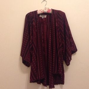 Urban Sheer Printed Open Front Cardigan
