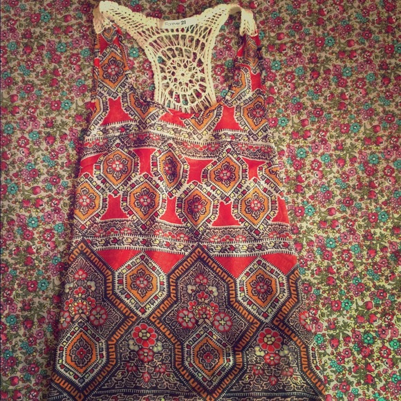Bohemian inspired sheer tank! Crotchet back.
