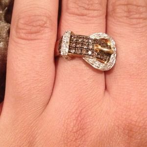 Gold choc crystal belt ring 💫