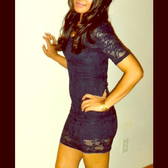 Navy blue lace dress