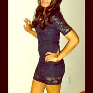 Navy blue lace dress