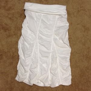 White ruche cotton skirt, size XL/L