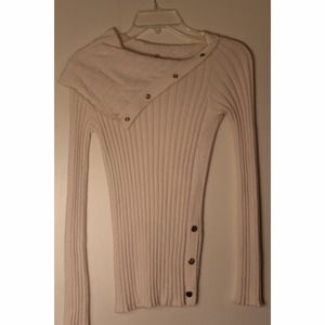 White slouched sweater