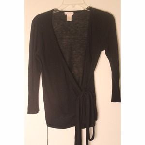 Black tied cardigan