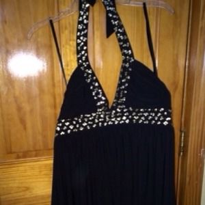Morgan & co. Halter top sequin dress