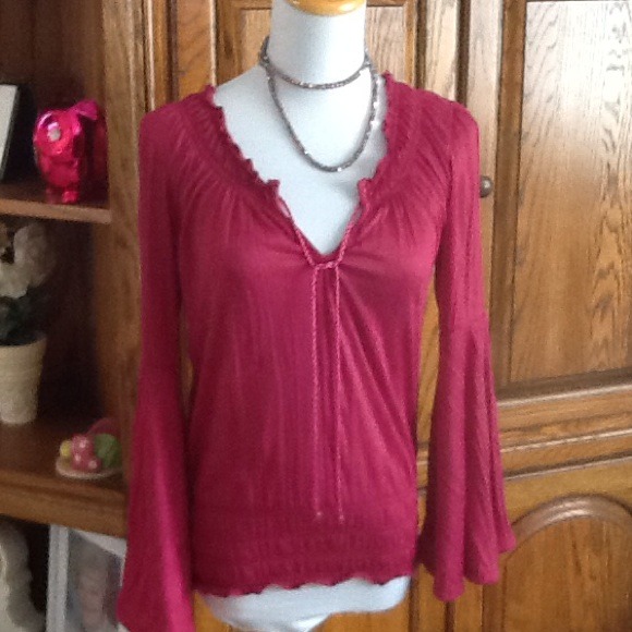 Beautiful, FUSHIA Peasant top with $ tags