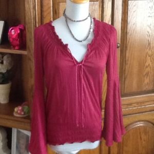 Beautiful, FUSHIA Peasant top with $ tags