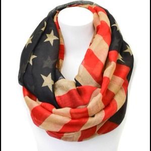 Vintage American Flag Infinity Scarf