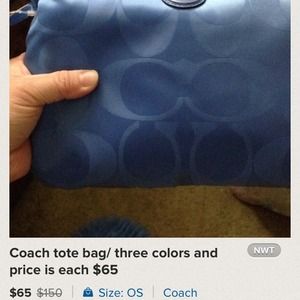 Coach new small tote bag