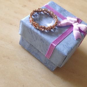 Rose gold butterfly ring