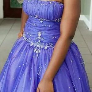 a purple ballgown nice for a prom or a sweet 16.