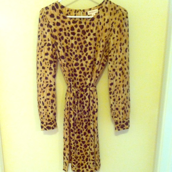 Leopard print long sleeve dress.