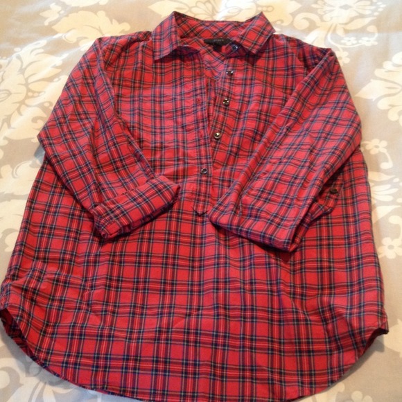 Jcrew button down plaid popover
