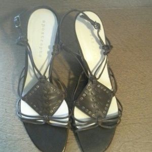 Leather Wedge Strappy Sandals