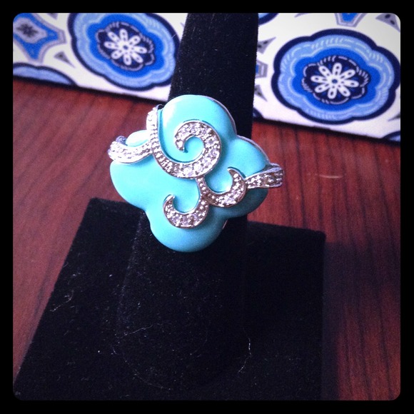 Aqua Blue Cocktail Ring