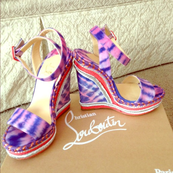 Christian Louboutin  pink and purple espadrilles