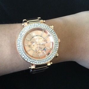 MK watch rose gold