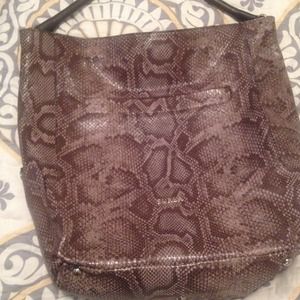 Brown Furla snakeskin hobo