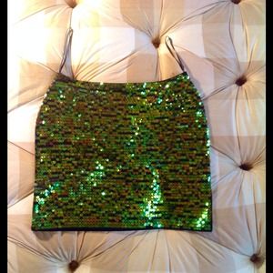 Sequin Topshop skirt peacock green