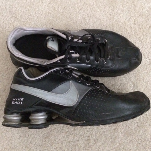 Black and Silver Nike Shox