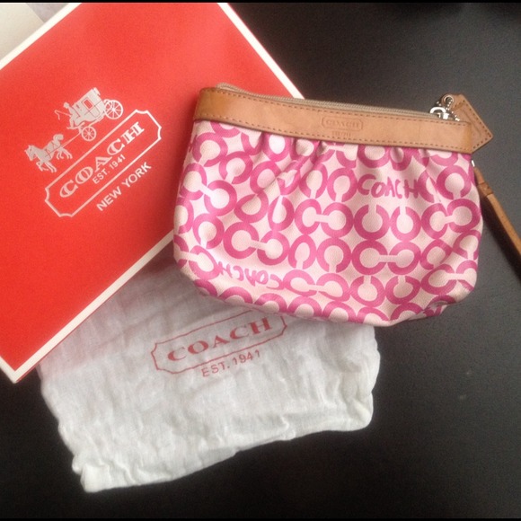 SOLD Pink Coach Wristlet