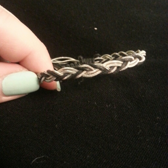 SOLD Steel and Leather Adjustable Bracelet - Picture 1 of 2