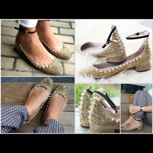 *SALE* Zara Studded Ballerina Flats w/ Ankle Strap
