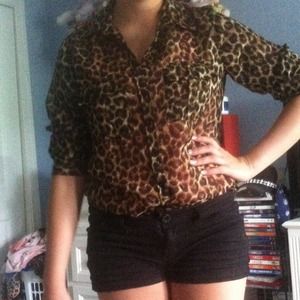 Cheetah print button up
