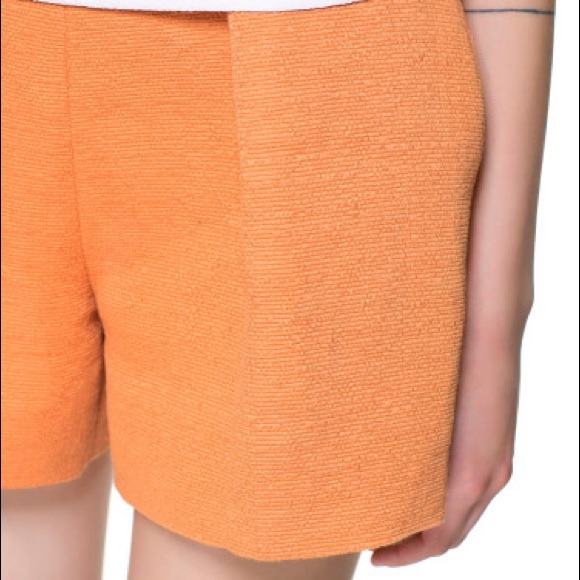 Zara Pants & Jumpsuits Zara Burnt Orange Pumpkin Pleat Dress Short