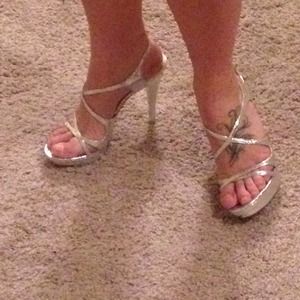 Guess by Marciano Strappy Silver Sandals