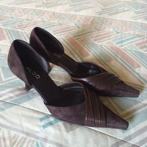 Aldo brown kitten healed shoe