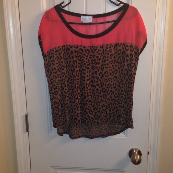 Pink/Leopard Print Shirt