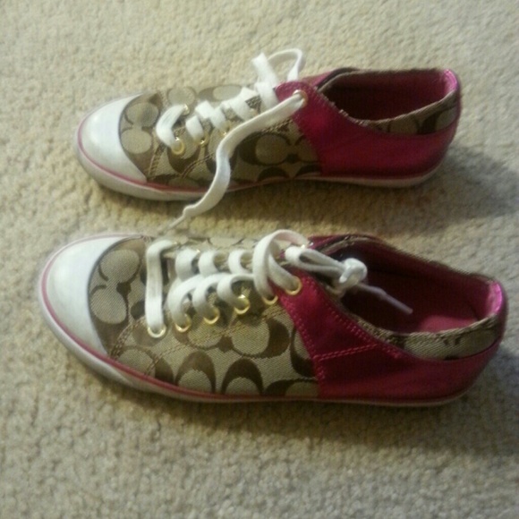 Hot pink coach shoes