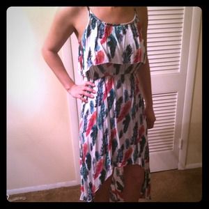 Feather print dress