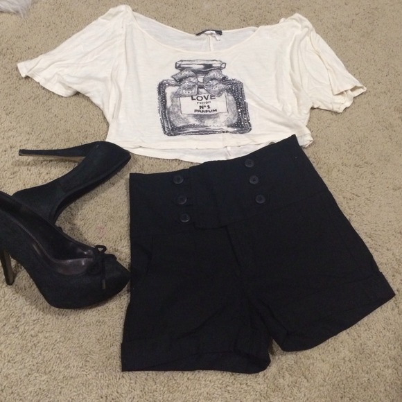 Black high waisted shorts