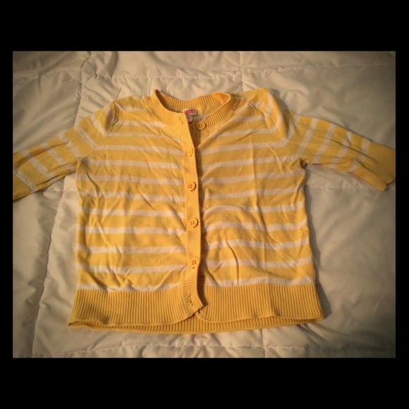 Cute yellow & white striped cardi