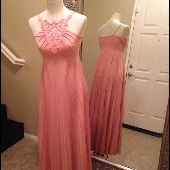 Vintage floor length pleated dress