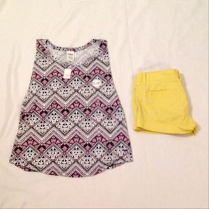 Colored geometric tribal VS PINK tank