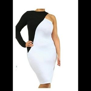Curvaceous One Sleeve Dress