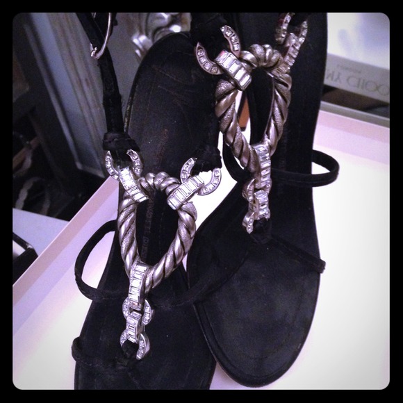 Giuseppe Zanotti   Black Satin Stilettos - Picture 1 of 4