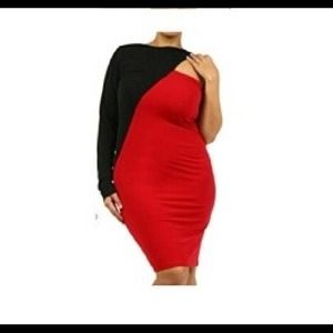 Curvaceous One Sleeve Dress