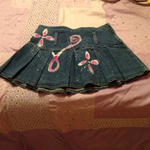 Hand Painted Flower Skirt